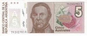 Argentinien p324b 5 Australes 1985
